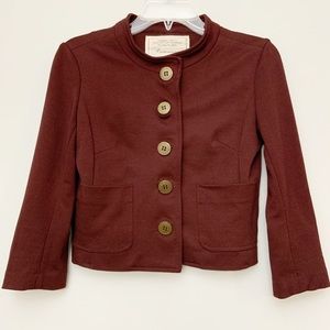 Anthropologie Cartonnier Cropped Jacket Blazer XS